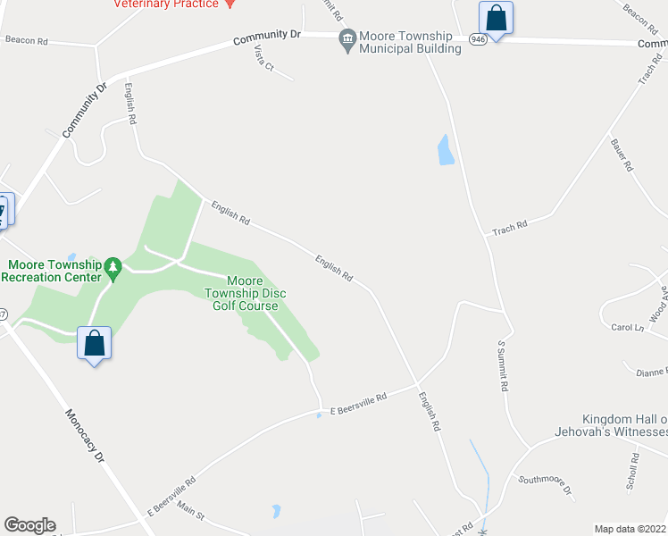 map of restaurants, bars, coffee shops, grocery stores, and more near 580 English Road in Bath