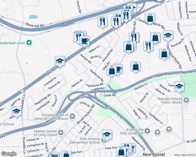 map of restaurants, bars, coffee shops, grocery stores, and more near 13 Northcote Road in Westbury
