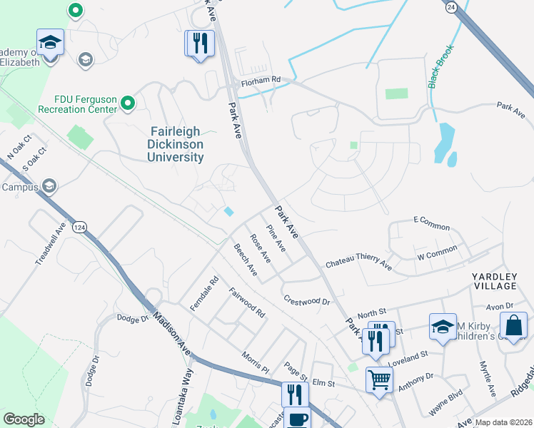 map of restaurants, bars, coffee shops, grocery stores, and more near 37 Pine Avenue in Madison