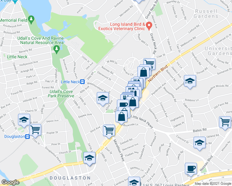 map of restaurants, bars, coffee shops, grocery stores, and more near 41-66 Morgan Street in Queens