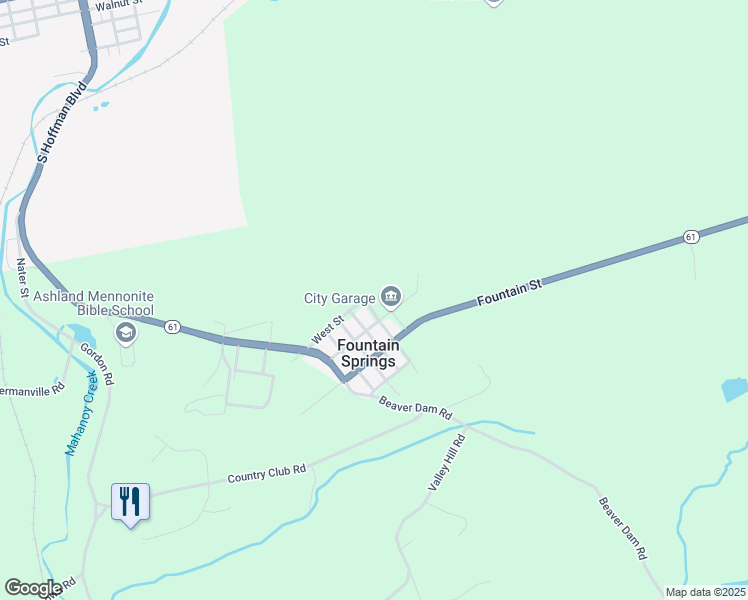 map of restaurants, bars, coffee shops, grocery stores, and more near 204 Peter Street in Ashland