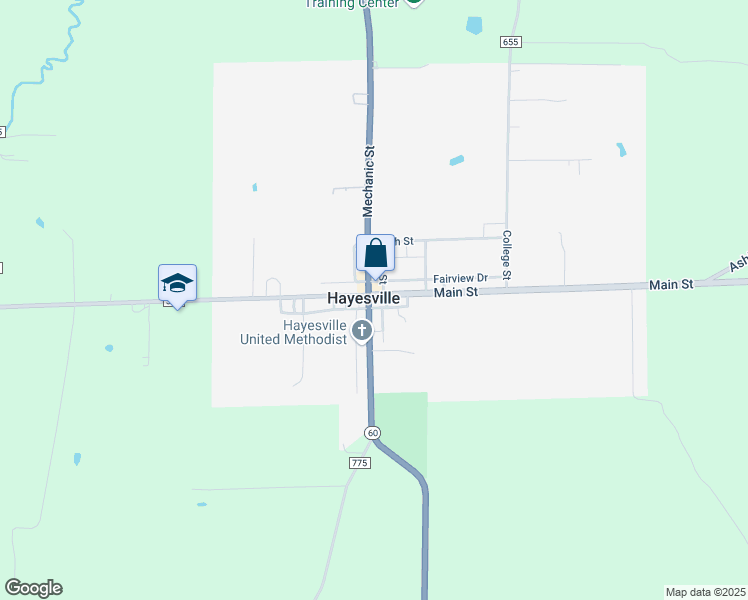 map of restaurants, bars, coffee shops, grocery stores, and more near 1 Main Street in Hayesville