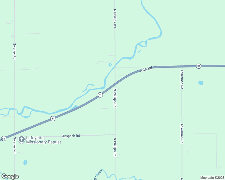 map of restaurants, bars, coffee shops, grocery stores, and more near 2326-2348 N Phillips Rd in Harrod