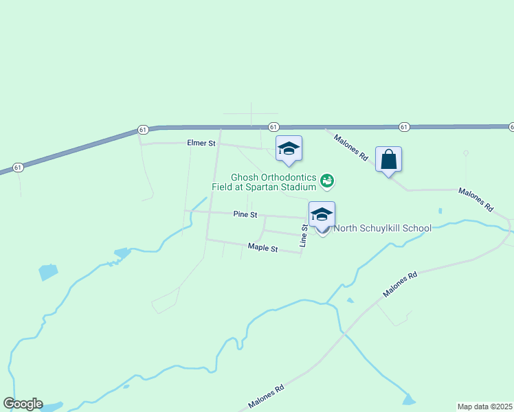 map of restaurants, bars, coffee shops, grocery stores, and more near 12 Pine Street in Ashland