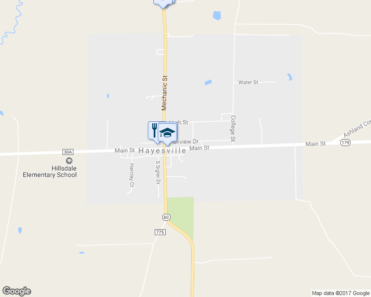 map of restaurants, bars, coffee shops, grocery stores, and more near 45 Main Street in Perrysville