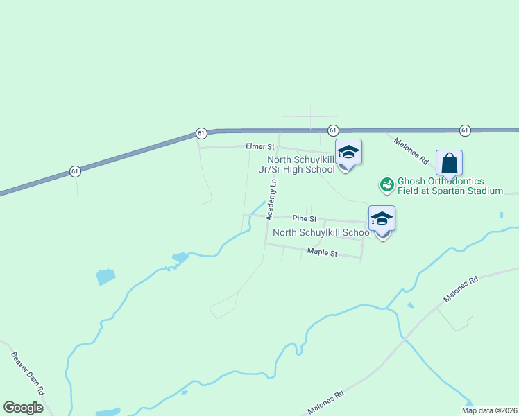 map of restaurants, bars, coffee shops, grocery stores, and more near 37 Pine Street in Ashland
