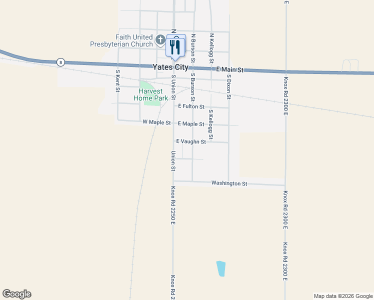 map of restaurants, bars, coffee shops, grocery stores, and more near 101-199 Henry Street in Yates City