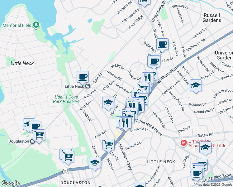 map of restaurants, bars, coffee shops, grocery stores, and more near 41-66 Morgan Street in Queens