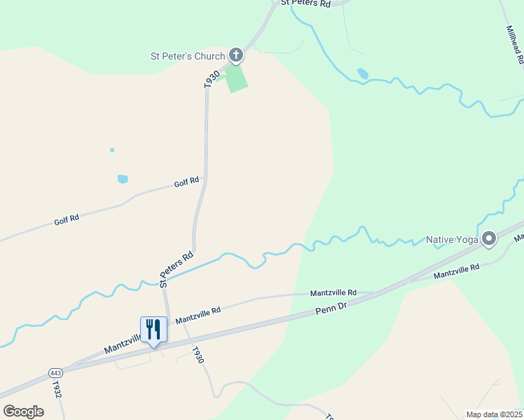 map of restaurants, bars, coffee shops, grocery stores, and more near 157 Mantzville Road in Andreas