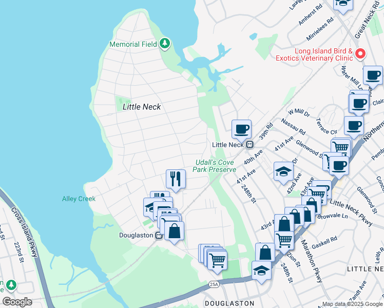 map of restaurants, bars, coffee shops, grocery stores, and more near 3-35 38th Road in Queens
