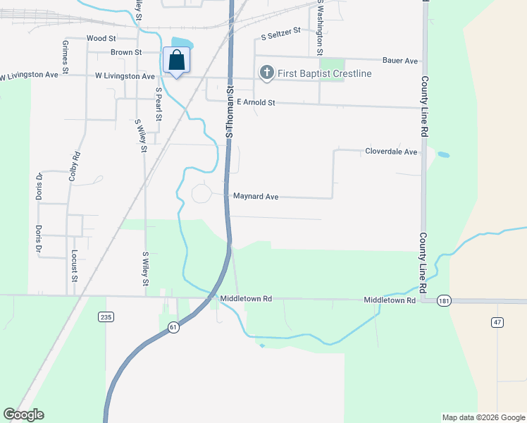 map of restaurants, bars, coffee shops, grocery stores, and more near 216 Etler Drive in Crestline