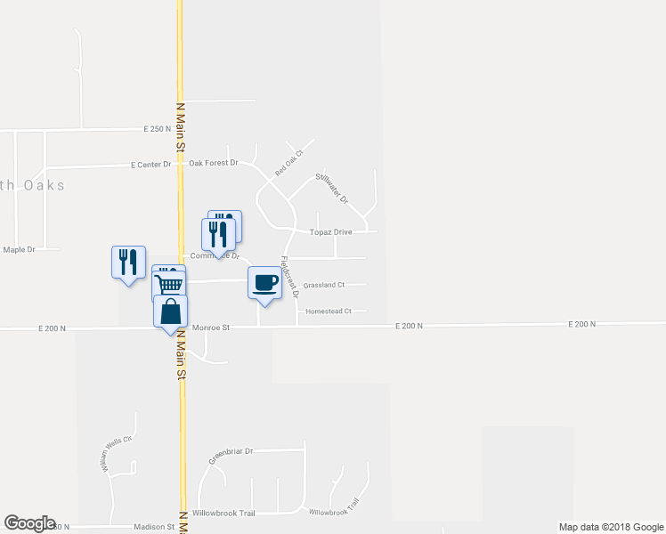 map of restaurants, bars, coffee shops, grocery stores, and more near 406 Goldenrod Court in Bluffton