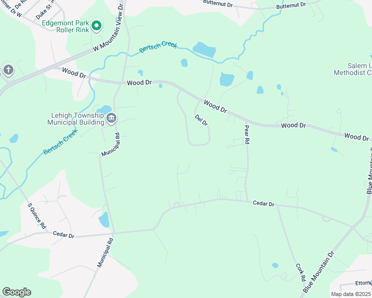 map of restaurants, bars, coffee shops, grocery stores, and more near 1064 Del Drive in Walnutport
