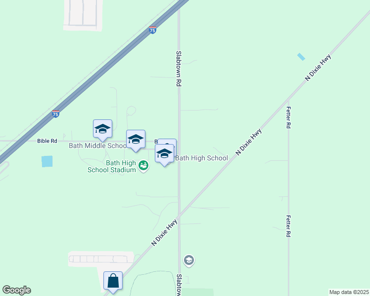 map of restaurants, bars, coffee shops, grocery stores, and more near 2498 Slabtown Rd in Lima