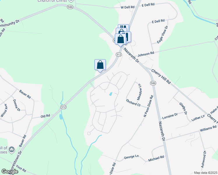 map of restaurants, bars, coffee shops, grocery stores, and more near 13 Sycamore Drive in Bath