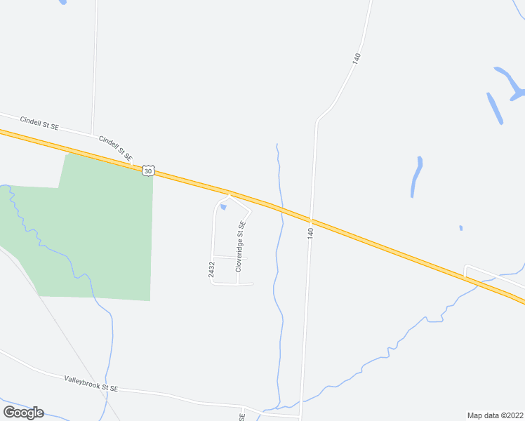 map of restaurants, bars, coffee shops, grocery stores, and more near 2023 Cloveridge Street Southeast in East Canton