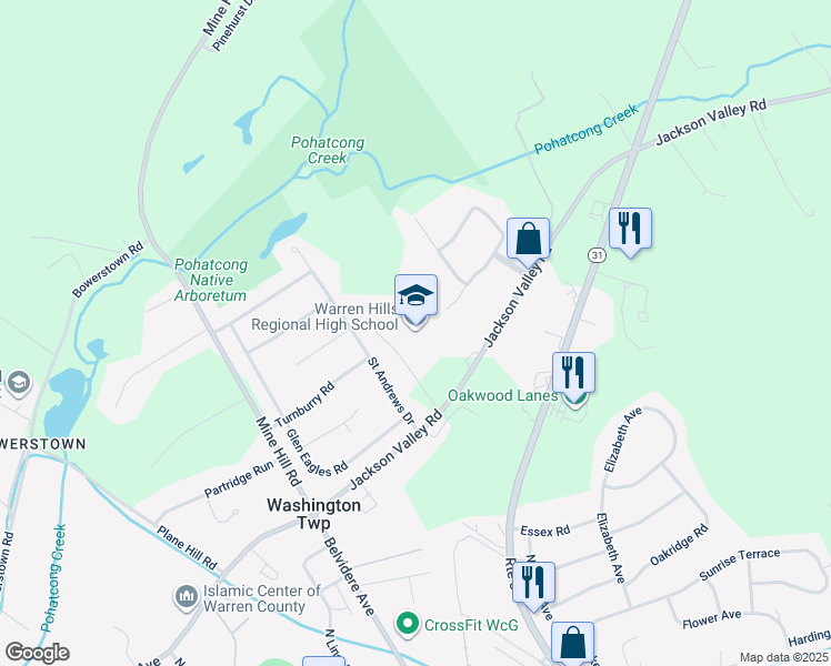 map of restaurants, bars, coffee shops, grocery stores, and more near 41 Jackson Valley Road in Washington