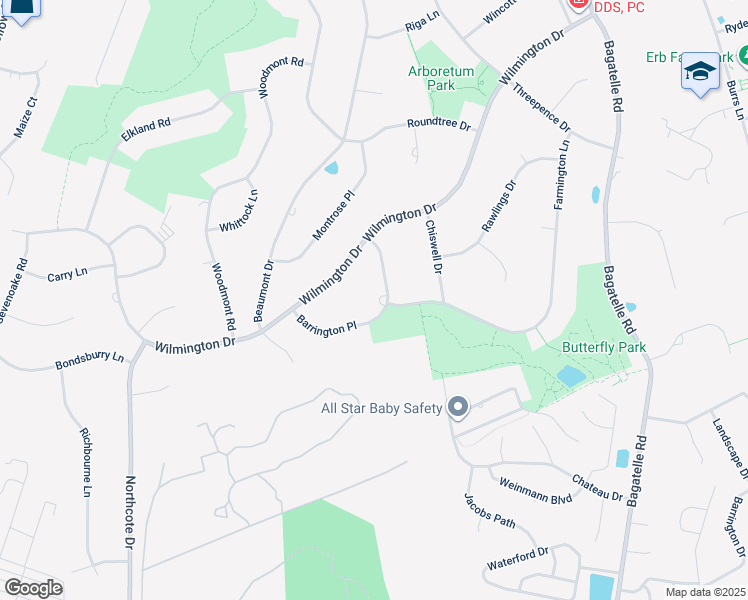map of restaurants, bars, coffee shops, grocery stores, and more near 16 Barrington Place in Melville