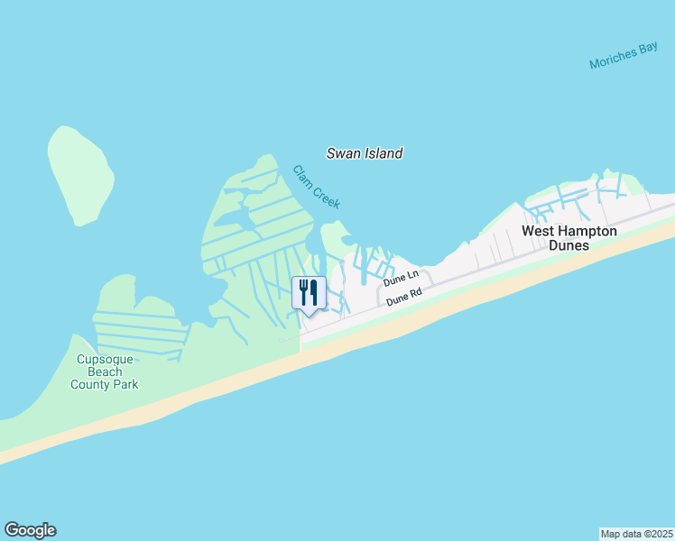 map of restaurants, bars, coffee shops, grocery stores, and more near 7 Widgeon Way in Westhampton Beach