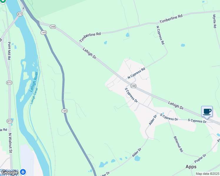 map of restaurants, bars, coffee shops, grocery stores, and more near 23 Gap View Mobile Home Park in Walnutport
