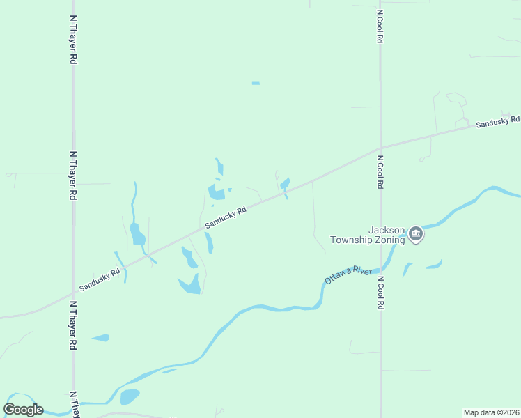 map of restaurants, bars, coffee shops, grocery stores, and more near 5496 Sandusky Road in Lima