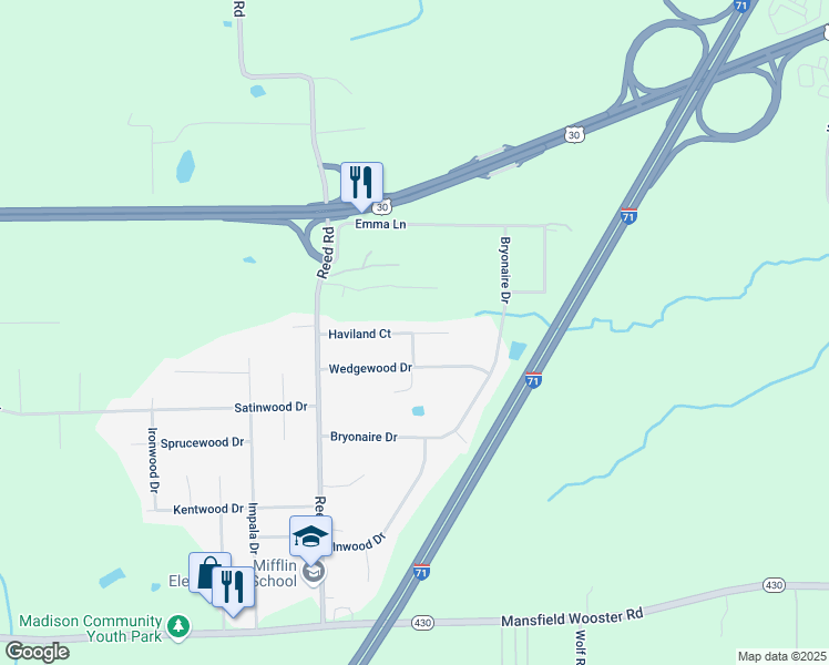 map of restaurants, bars, coffee shops, grocery stores, and more near Reedstone Street in Richland