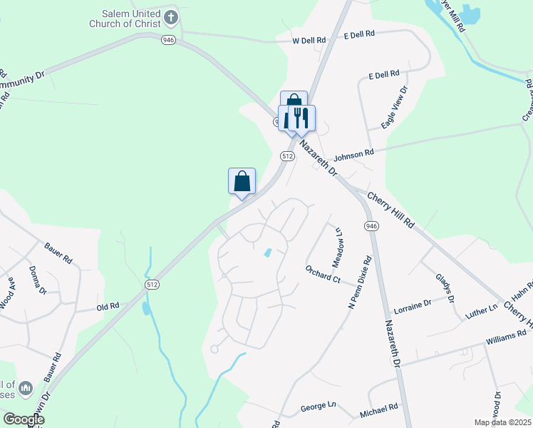 map of restaurants, bars, coffee shops, grocery stores, and more near 12 Sycamore Drive in Bath