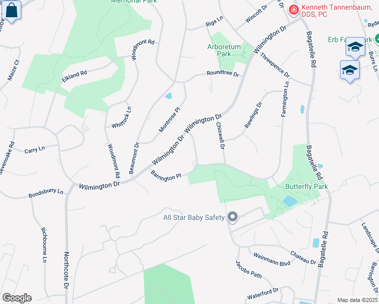 map of restaurants, bars, coffee shops, grocery stores, and more near 16 Barrington Place in Melville