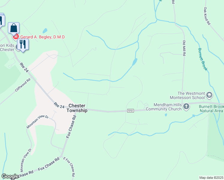 map of restaurants, bars, coffee shops, grocery stores, and more near 30 Mile Drive in Chester