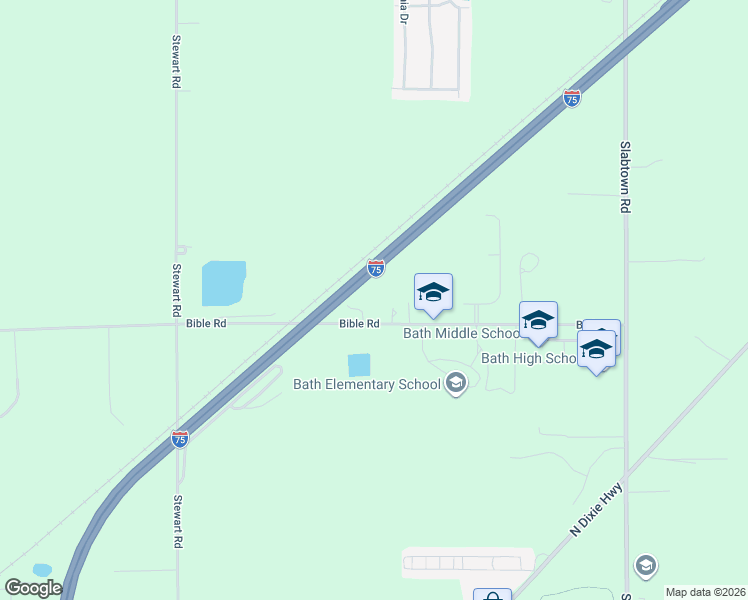 map of restaurants, bars, coffee shops, grocery stores, and more near Interstate 75 in Lima