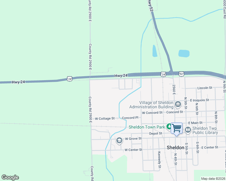 map of restaurants, bars, coffee shops, grocery stores, and more near 665 West Blue Street in Sheldon