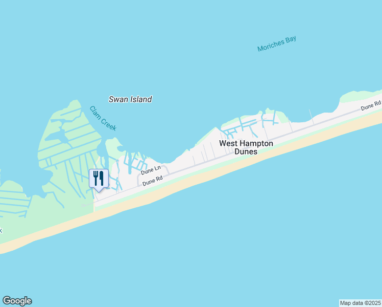 map of restaurants, bars, coffee shops, grocery stores, and more near 848 Dune Road in Westhampton Beach