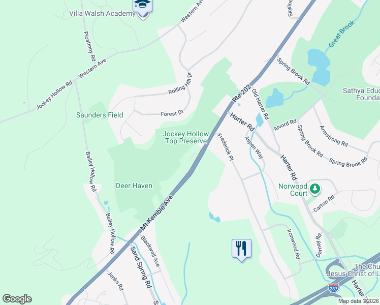map of restaurants, bars, coffee shops, grocery stores, and more near 4 Zamrok Way in Morristown