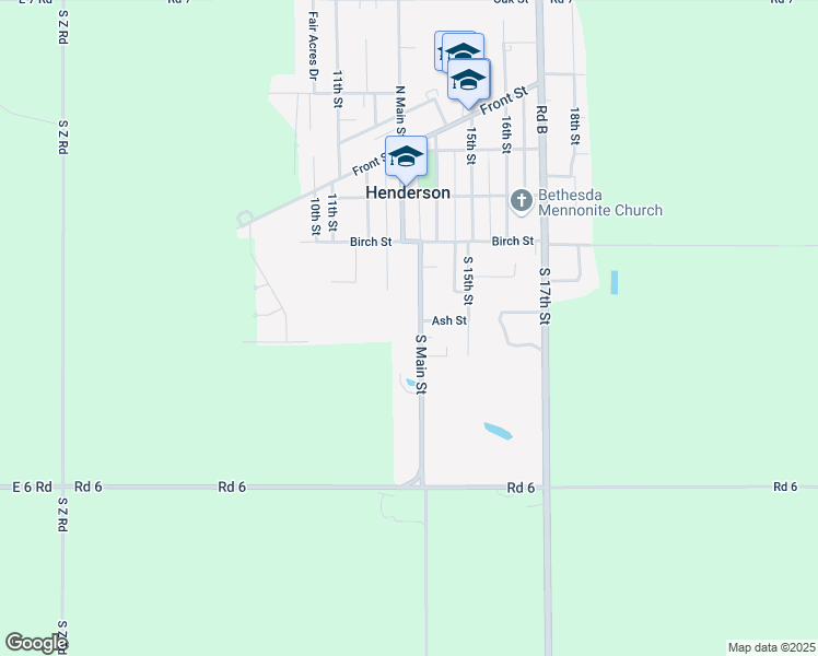 map of restaurants, bars, coffee shops, grocery stores, and more near 617 South Main Street in Henderson