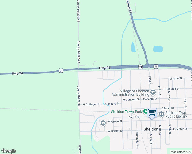 map of restaurants, bars, coffee shops, grocery stores, and more near 665 West Blue Street in Sheldon