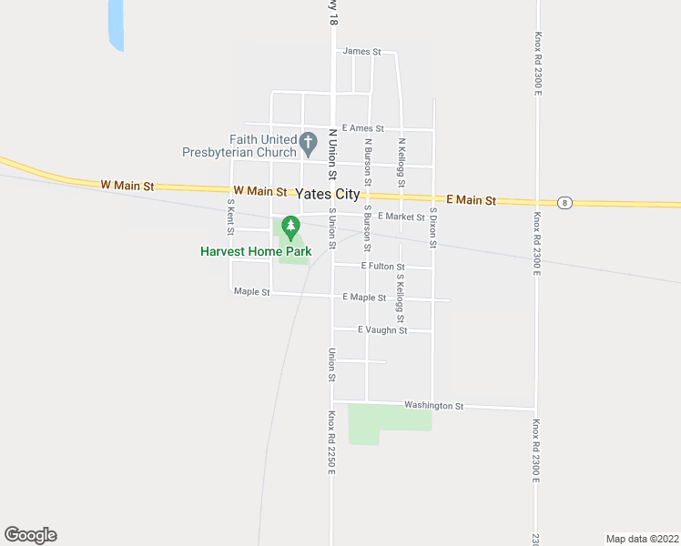 map of restaurants, bars, coffee shops, grocery stores, and more near 100-198 E Fulton St in Yates City