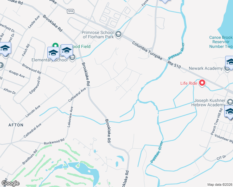 map of restaurants, bars, coffee shops, grocery stores, and more near 15 Cherokee Trail in Florham Park