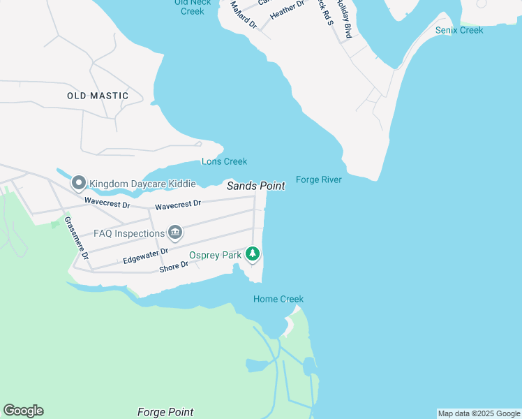map of restaurants, bars, coffee shops, grocery stores, and more near 41 Oceanview Drive in Mastic Beach