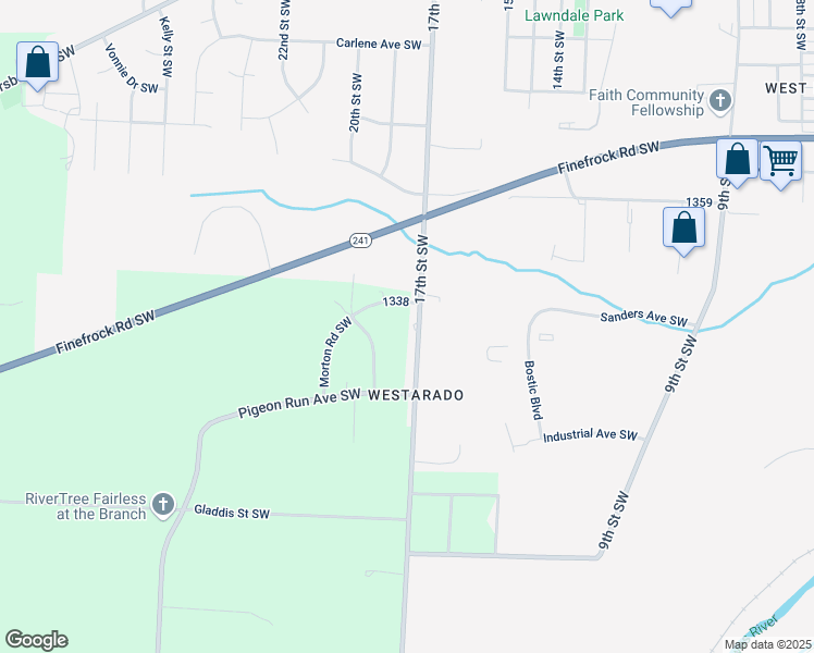 map of restaurants, bars, coffee shops, grocery stores, and more near 2299 17th St SW in Massillon