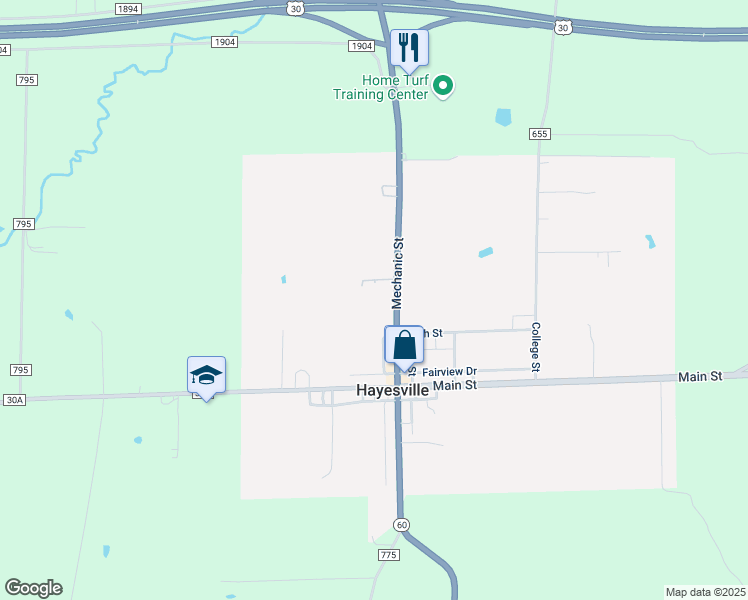 map of restaurants, bars, coffee shops, grocery stores, and more near 80 Mechanic Street in Hayesville
