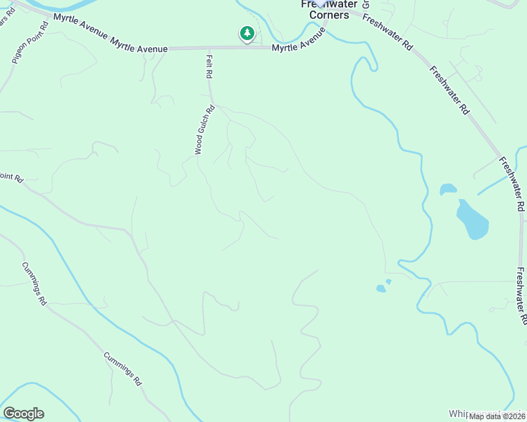 map of restaurants, bars, coffee shops, grocery stores, and more near 2917 Woodgulch Road in Eureka