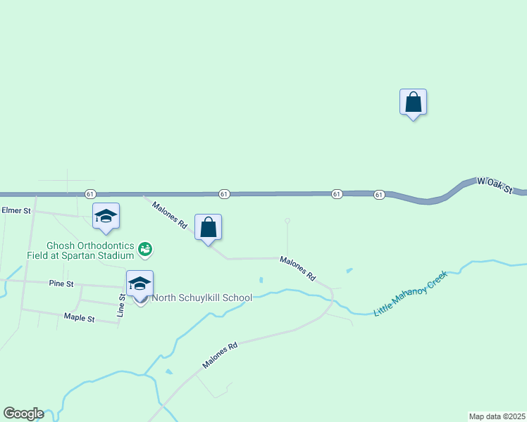 map of restaurants, bars, coffee shops, grocery stores, and more near 1027 Fountain Street in Ashland