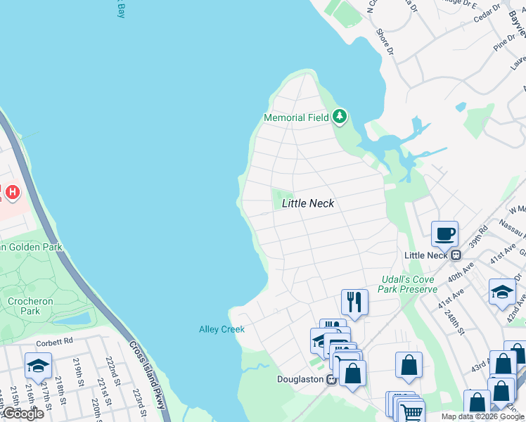 map of restaurants, bars, coffee shops, grocery stores, and more near 15 33rd Avenue in Queens