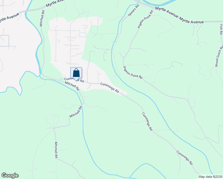 map of restaurants, bars, coffee shops, grocery stores, and more near 4870 Cummings Road in Eureka