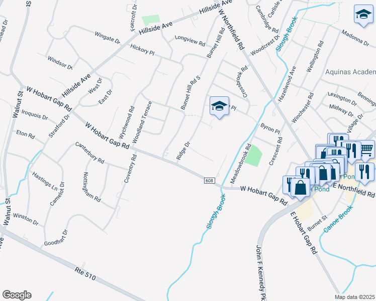 map of restaurants, bars, coffee shops, grocery stores, and more near 4 Dawson Terrace in Livingston