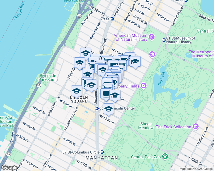map of restaurants, bars, coffee shops, grocery stores, and more near in New York