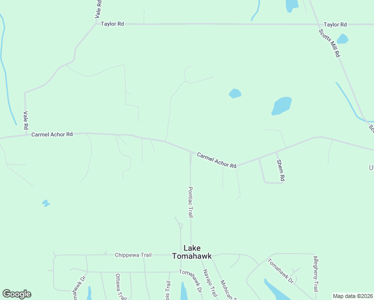 map of restaurants, bars, coffee shops, grocery stores, and more near 47892 Carmel Achor Road in Rogers