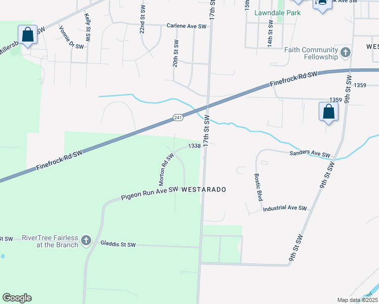 map of restaurants, bars, coffee shops, grocery stores, and more near 2299 17th Street Southwest in Massillon