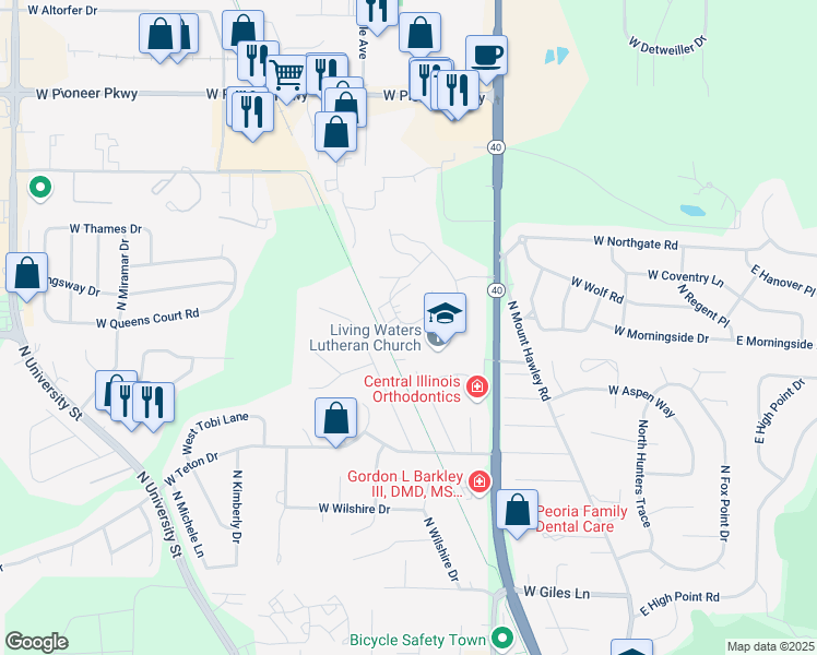 map of restaurants, bars, coffee shops, grocery stores, and more near 906 West Loire Court in Peoria