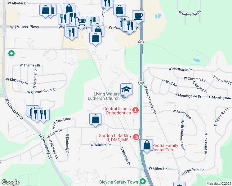 map of restaurants, bars, coffee shops, grocery stores, and more near 906 West Loire Court in Peoria